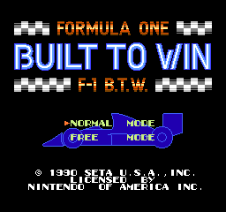 Formula One - Built to Win Title Screen